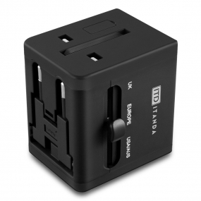 ITANDA World Travel AC Adapter with Dual USB Charging Ports Universal US UK EU AU Travel Adapter