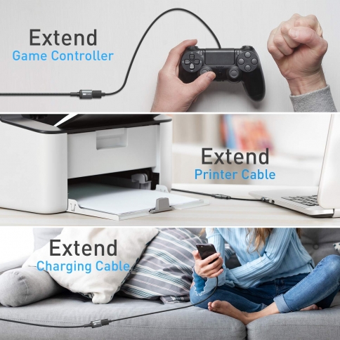 ITD ITANDA 10FT USB Extension Cable USB 3.0 Extension Cord Type A Male to Female5Gbps Data Transfer
